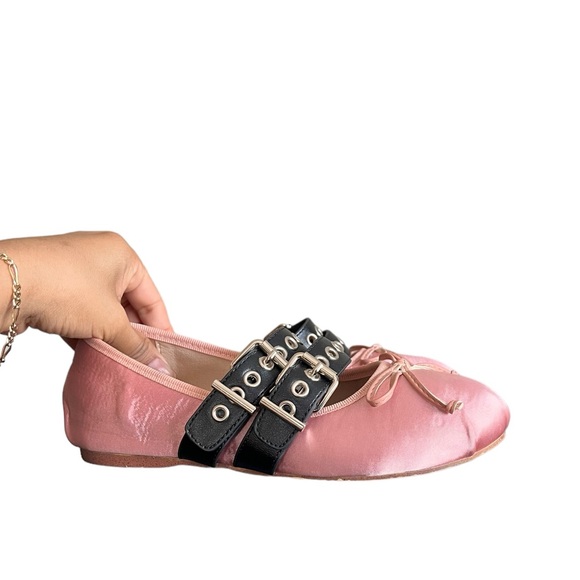 Authentic Miu Miu Pink Satin Ballet Ballerina Flats Slip Ons - Picture 8 of 15